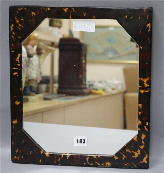 A tortoiseshell framed mirror 37.5 x 33cm